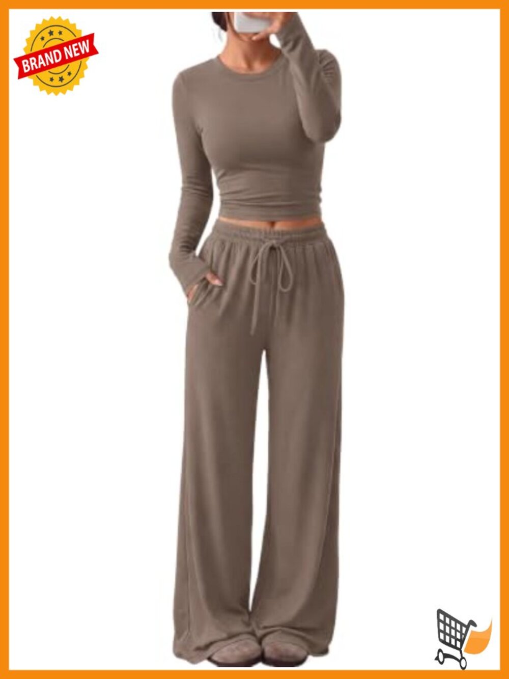 Women's 2 Piece Lounge Set with Pockets - Rayon Spandex Long Sleeve
